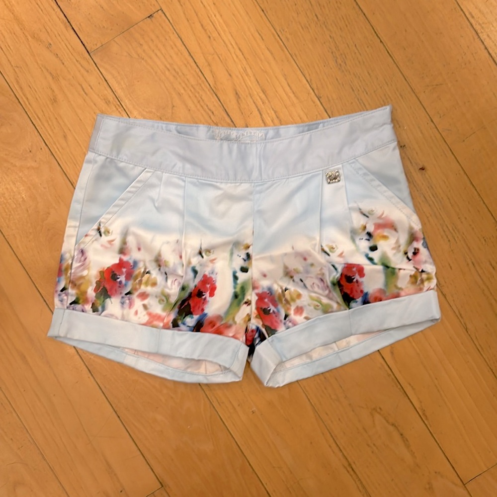 Fun & Fun Light Sky Floral Dress Shorts 4Y